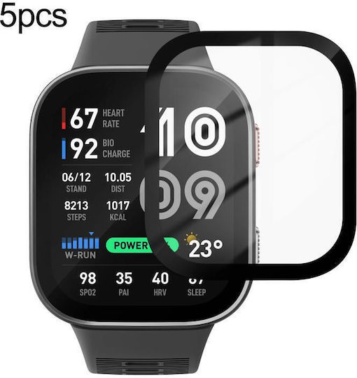 Amazfit Bip Max 5 Bucăți Pachet Pmma Composite Soft Screen Protector Film Cutie de Vânzare cu Amănuntul Colorat