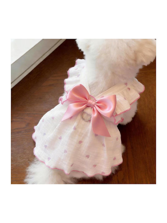 Thin Clothes Cats Against Hair Loss Summer Dresses Belt Pets Size M Pink