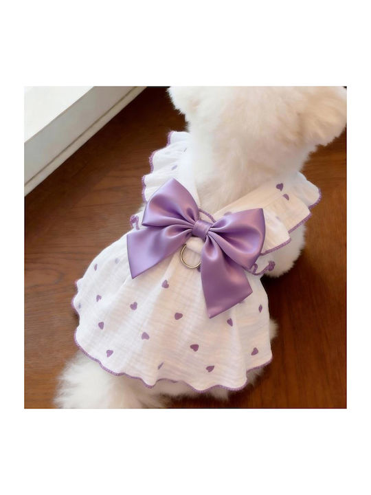 Thin Clothes Cats Anti-Hair Loss Summer Dresses Belt Pets Size S Purple