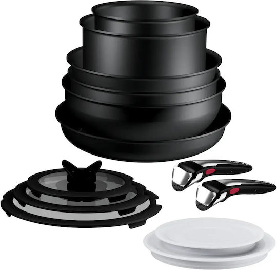Tefal Excellence+ Σετ Μαγειρικά Σκεύη από Αλουμίνιο με Αντικολλητική Επίστρωση 13 τεμαχιών
