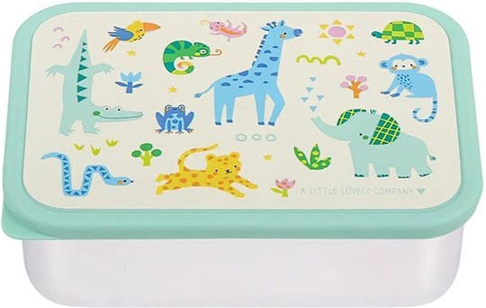 A Little Lovely Company Stainless Steel Kids Food Container 0.9lt Grey