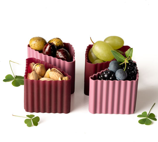 Lekkabox Bento Cups Set 4 Lekkabox Triangle Cups Plum