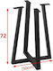 Stand De Masă Metalic Negru 50x72cm