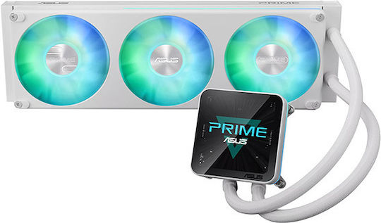 Asus Prime SLC II 360 ARGB LCD AIO CPU Liquid Cooling with 3 120mm Fans White