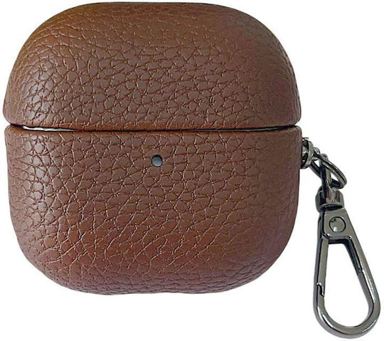 Huawei Freeclip 2 Ohrhörer Tasche Litchi Leder Textur Mit Haken Braun