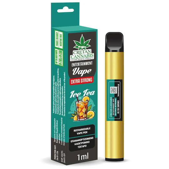 Cretan Cannabis Електронна цигара за еднократна употреба Ice Tea без никотин