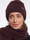 Unisex Beanie Strickmütze in Burgundischer Farbe