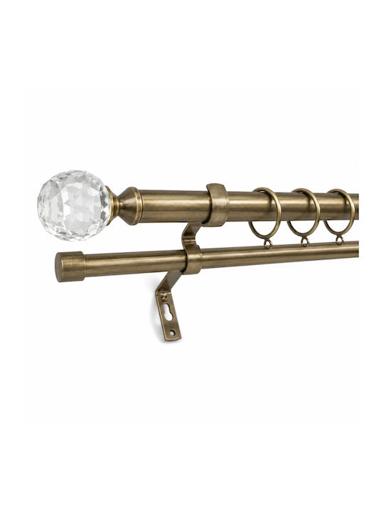 My Home Luxury Extendable Metallic Double Curtain Pole With Rod 200cm Gold
