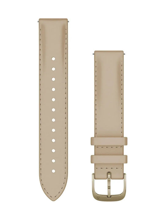 Garmin Curea din piele cu eliberare rapidă 18 Nisip deschis Cremă Auriu