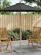 Wooden Grey Parasol 2.37x2.37xH2.37m