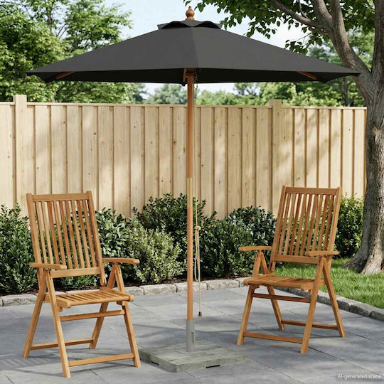 Holz-Garten- und Terrassen-Sonnenschirm Grau 2,37x2,37xHöhe 2,37 m