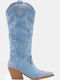 Women's Boots Cowboy with Medium Heel Blue