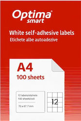 Optima Etichete Autoadezive A4 Rectangulare 70x67.7mm