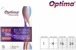 Optima Selbstklebende A4 Etiketten Rechteckige 105x37mm