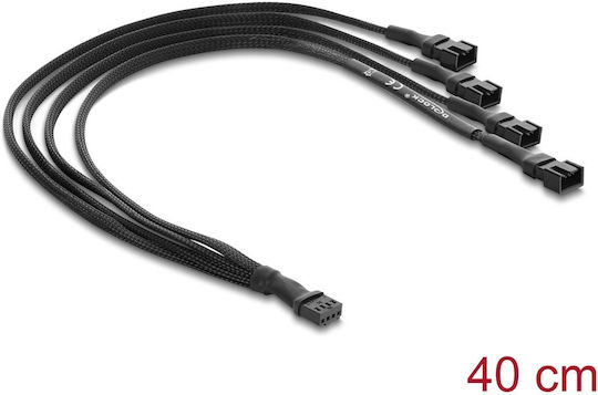 Delock Pwm Fan Splitter Cable 1 X 4pin > 4 X 4pin 40cm 91342