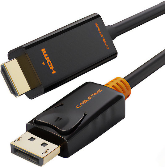 Cabletime CT-AV585-02G DisplayPort Male Cable - 1.8m Black