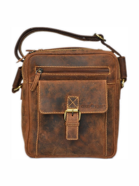 Geantă bărbătească din piele de umăr / tip crossbody maro