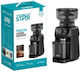 Winning Star Ηλεκτρικός Μύλος Καφέ 200W με Χωρητικότητα 250gr και 50 Επίπεδα Άλεσης Μαύρος