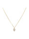 Gold 9 K Necklace with Zircon