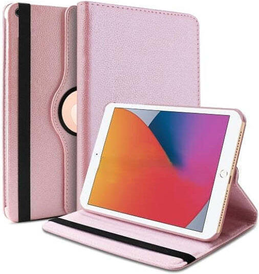 Smart Book Case 360° Rotation Ipad 10.2" 9th Gen 2021 8th Gen 2020 7th Gen 2019 Ipad Air 3 10.5" Ipad Pro 10.5 3th Gen Rose Gold