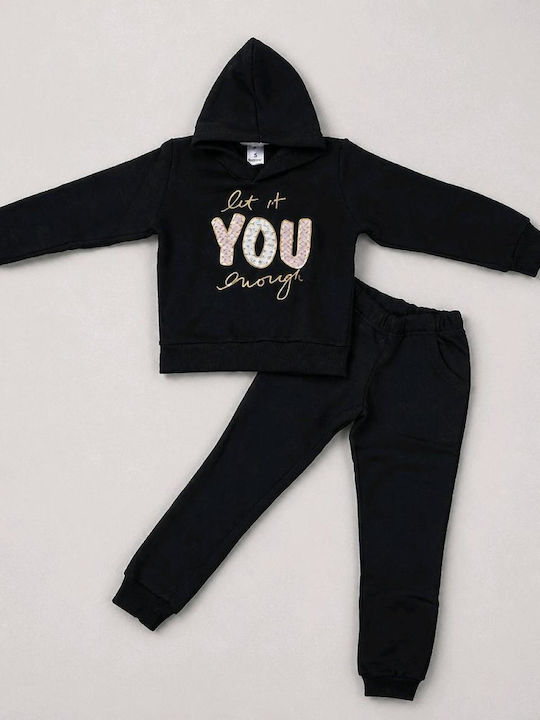 Kids Sweatpants Set With Top Black