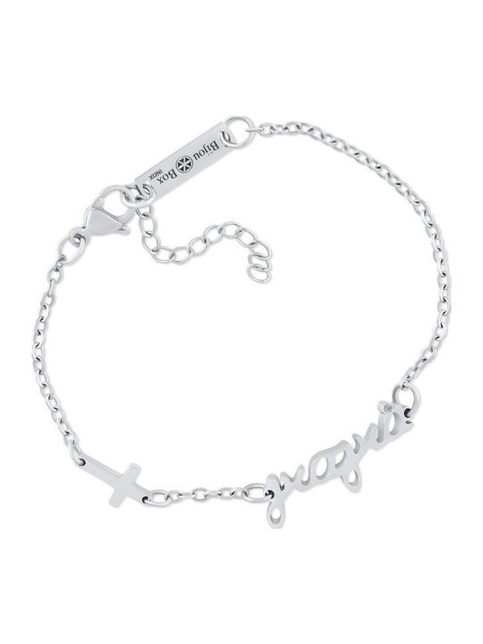 Bijou Box Damenarmband mit Kreuz-Design aus Stahl mit Zirkon