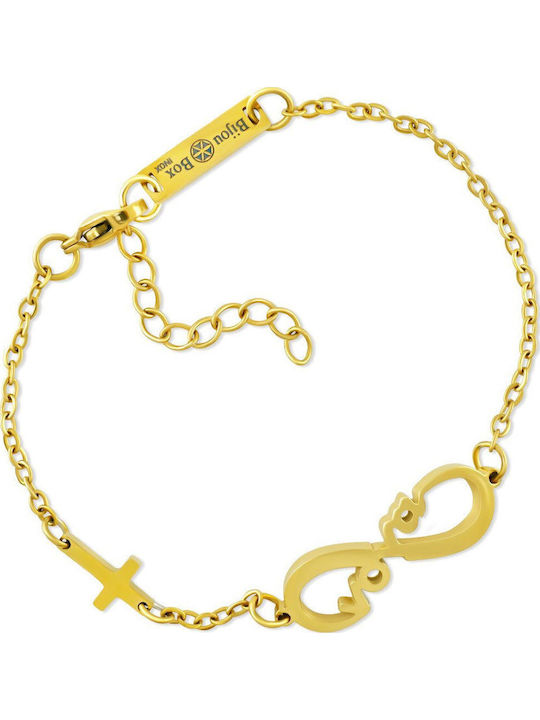 Bijou Box Damentraegerarmband mit Unendlichkeit-Design aus vergoldetem Stahl