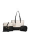 Set Leather Women's Tote Bag Black