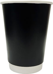 Paper Black Double Wall Cup 12oz 25pcs 6-70934
