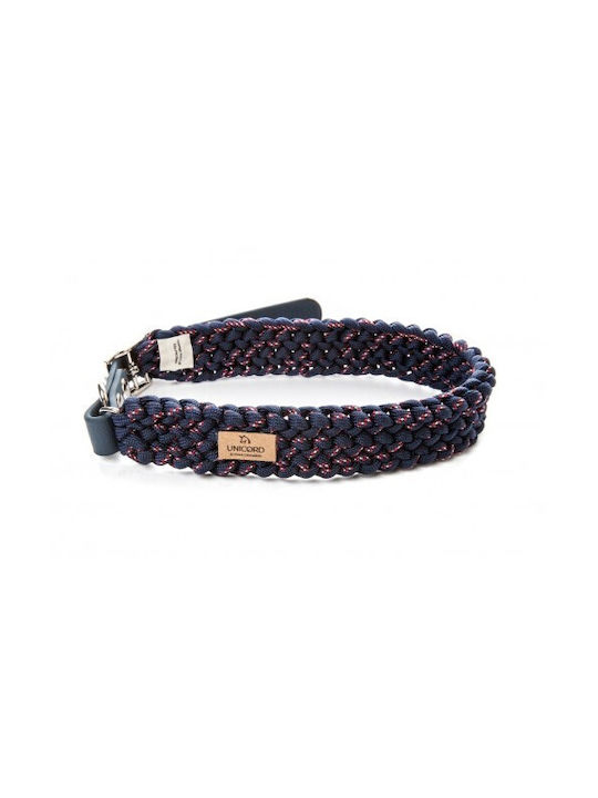 Unicord Handgefertigtes Hundehalsband Halsband Geflochtenes Blau 44-50cm Groß