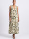 Summer Maxi Shirt Dress Beige Printed