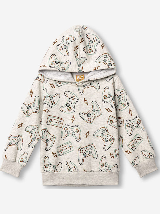 Kids Sweatshirt With Grey Hood