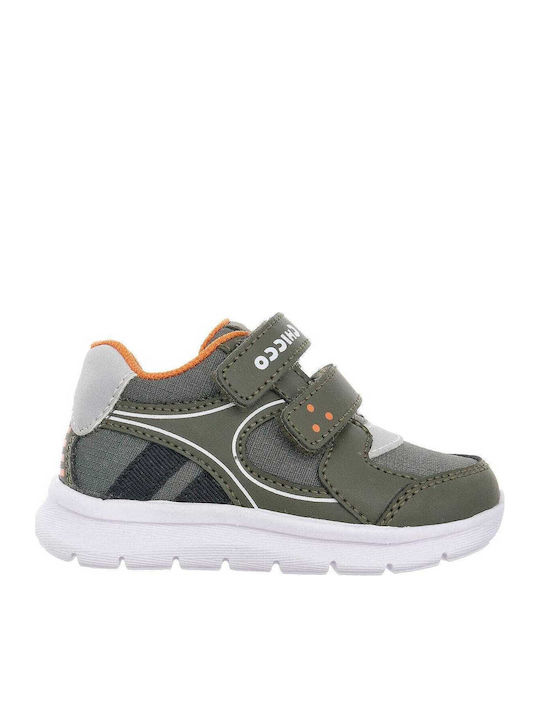 Kids Anatomic Sneakers with Hoop & Loop Closure Khaki