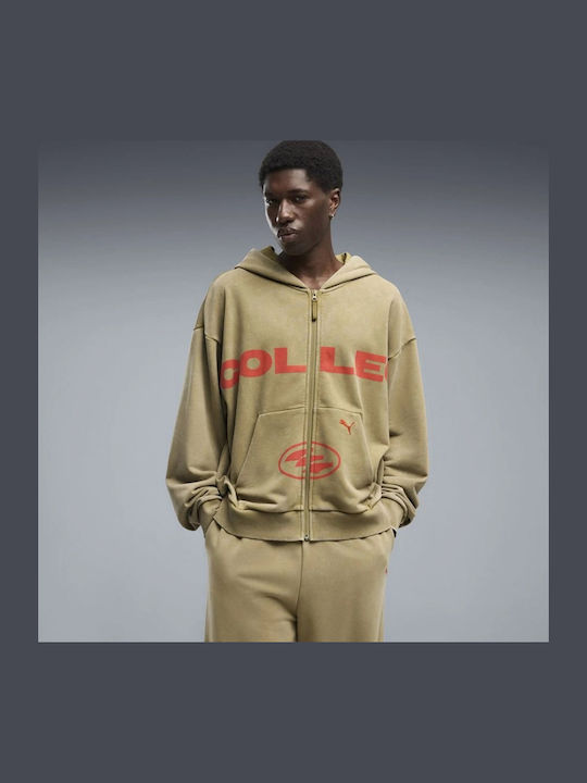 PUMA Grafik Sweatshirt mit Kapuze Khaki