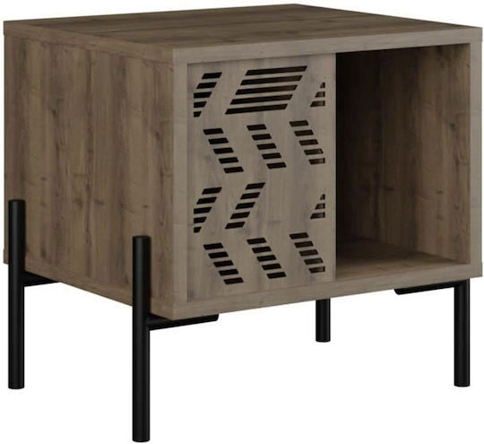 Bedside Table Dionysos Wooden Brown 45x40x46.6cm