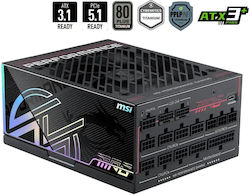 MSI MPG Ai1300TS PCIE5 1300W Пълен Модул 80 Plus Titanium MSI MPG Ai1300TS PCIE5 1300W Пълен Модул 80 Plus Titanium