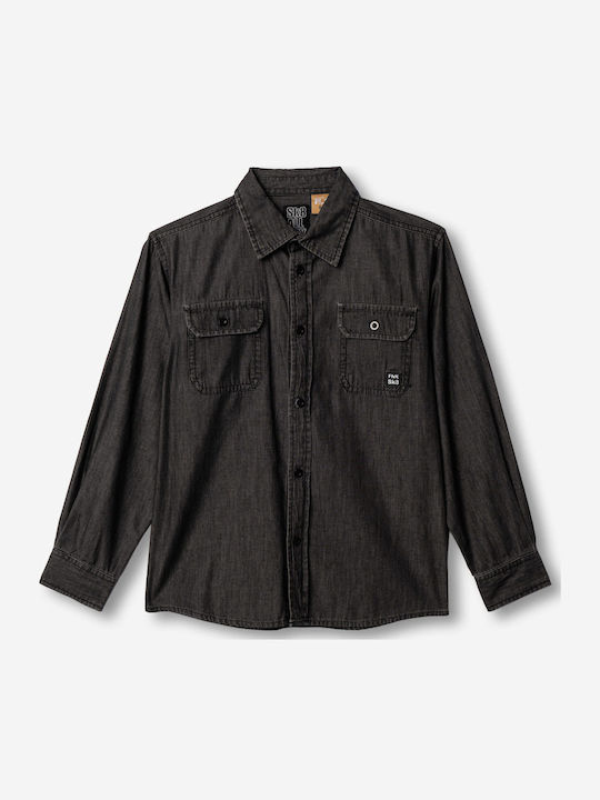 Kinderhemd Langärmelig Denim Schwarz