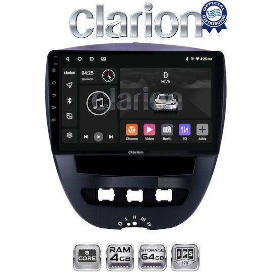 Clarion Gl52560 OEM Мултимедийна Екран Автомобилни Аудио Системи Aygo & C1 & 107 '05>'14 CarPlay AndroidAuto BT GPS Wi-Fi GPRS