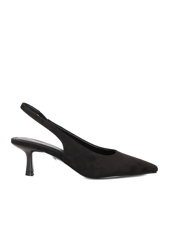 Migato Suede Γόβες με Λουράκι Μαύρες