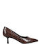 Pointed Toe Heels Animal Print Brown