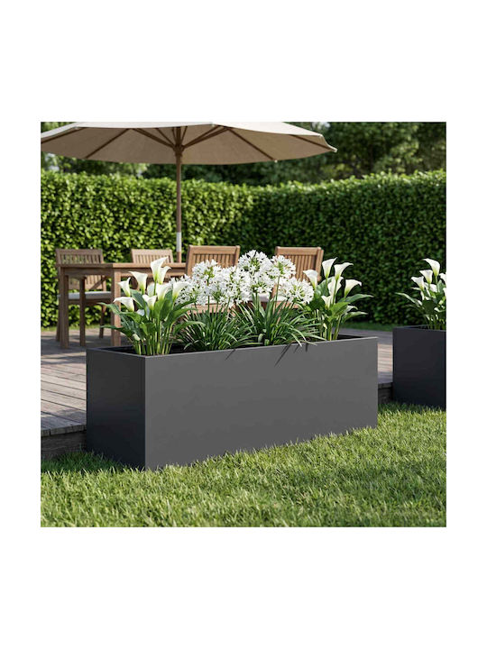 vidaXL Γλάστρα Μεταλλική Ανθρακί 100x30x30εκ.