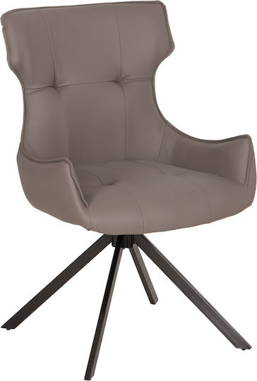 Kira Dining Armchairs with Leatherette Upholstery Grey 2 pcs 56x60x85 cm