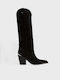 Damenstiefel Schwarz mit Wildleder