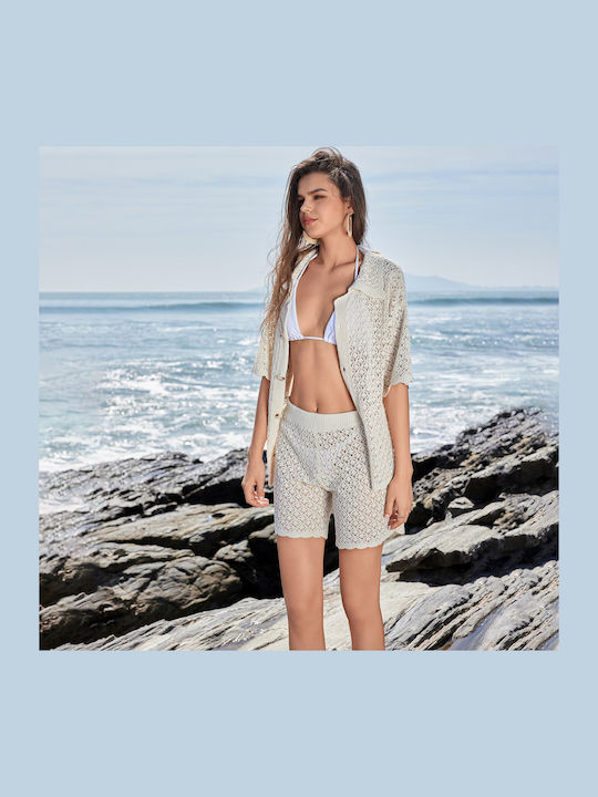 SweetFashion Καφτάνι Παραλίας Μπέζ