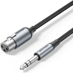 Vention Audio 6,3 мм До XLR Мъжки-Мъжки Кабел Плетен Метален 2,0 м Черно-Зелен