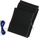 Steering Wheel Cover Tailored Leather Black Blue Red Thread 38cm