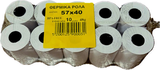 Thermische Kassenbons P57xD40mm mit Länge 15m 10Stücke