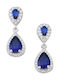 Kontopoulos Silver Dangle Earrings with Blue Stones