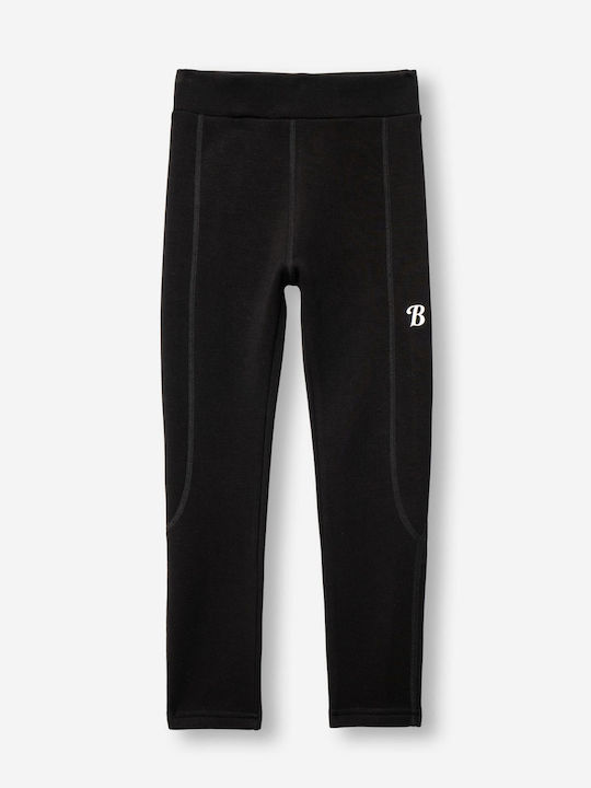 Kinderleggings Sport Lang Schwarz