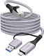 Linq RJ45 Ethernet кабел към USB-C USB 3.0 2 м високоскоростна мрежова връзка сив